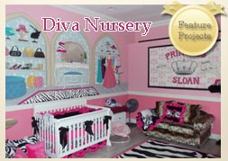 Diva Nursery Decor - Mural for girls