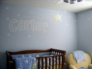 Name and stars mural