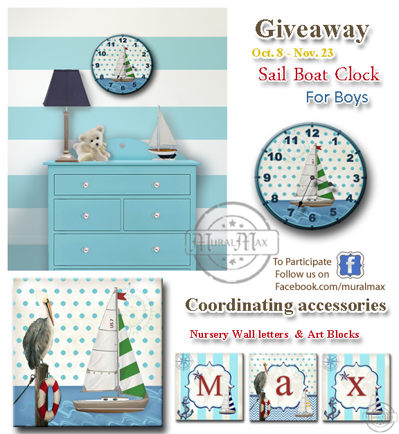 Sail Boat clock giveaway for October