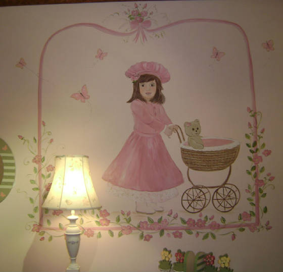 Vintage Little Girl Mural