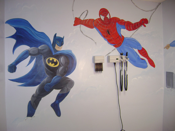 Superhero Examining Room Mural
