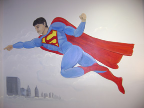 Superhero Examining Room Mural