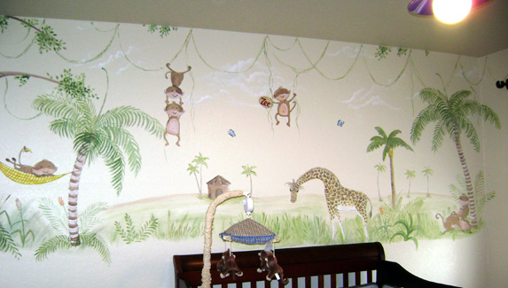 Monkey Jungle Mural 