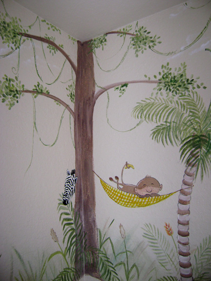 Monkey Jungle Mural 