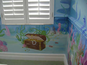 Sassy Reef mural- Tresure chest
