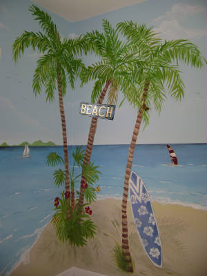 Tropical Beach Mural- Palm Beach County Florida