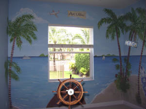 Children's Beach Mural in progress 