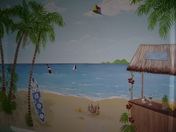 Children's Beach Mural in progress -day four