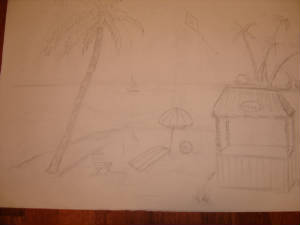 Children's Beach Mural in progress 