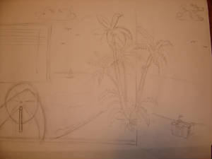 Children's Beach Mural in progress 