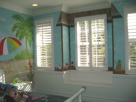 Tropical Beach Mural- South Florida private residence