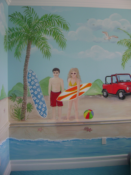 Tropical Beach children's  Mural- South Florida