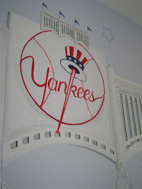 New York Yankees mural for boys