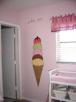 Ice Cream Growth Chart - Girl's Wall Mural