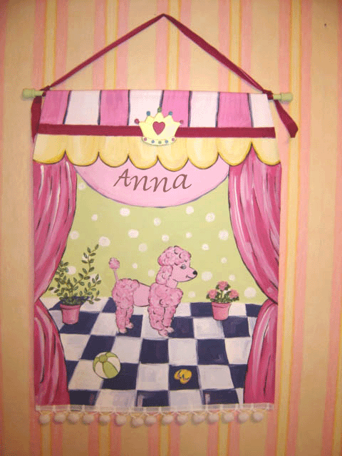 Anna Poodle Personalized Wall Hanging